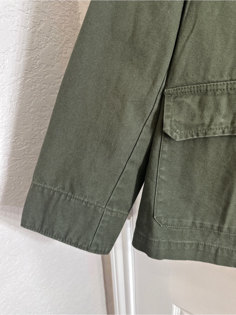 NWT Gap Relaxed Canvas Barn Jacket Olive Corduroy Collar Size L - Picture 6 of 11